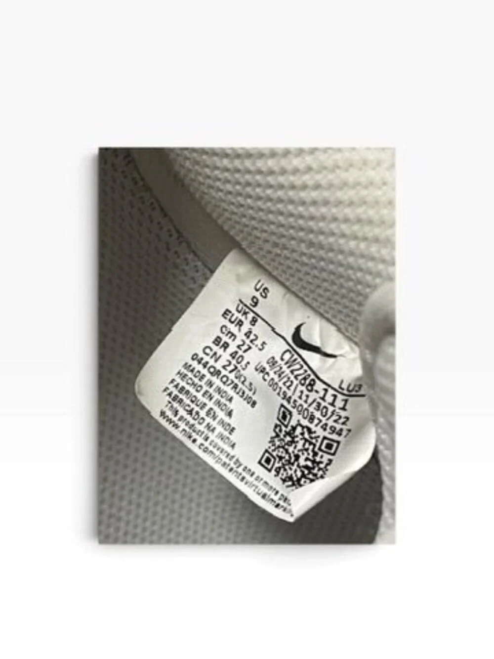Nike Air Force 1 Low Off-White Cream Sneakers - Women’s Size 10.5 / Men’s 9 (CW2
